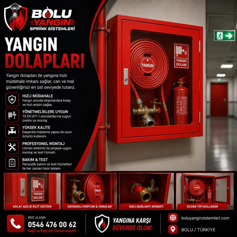 Bolu Yangın Söndürme Dolapları ve Bina İçi Tesisat Çözümleri